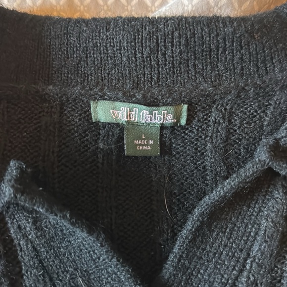 Wild Fable Black Cropped Button-Up Sweater - Picture 2 of 3